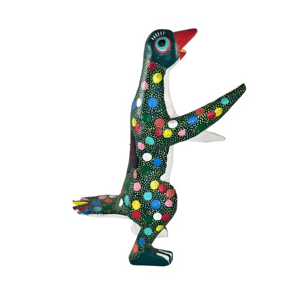 Oaxacan Wood Carving Marcelino Melchor Penguin Mexico Folk Art Alebrije Bird - Picture 2 of 9